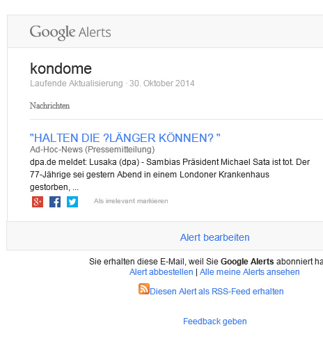 Google Alerts Screenshot